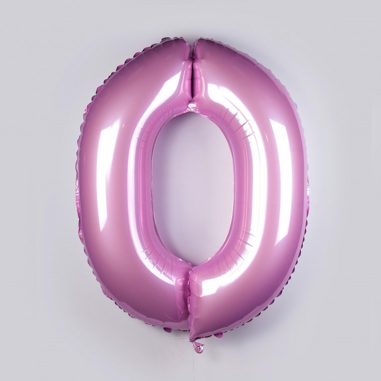 Воздушный шар «Цифра 0» (розовый)