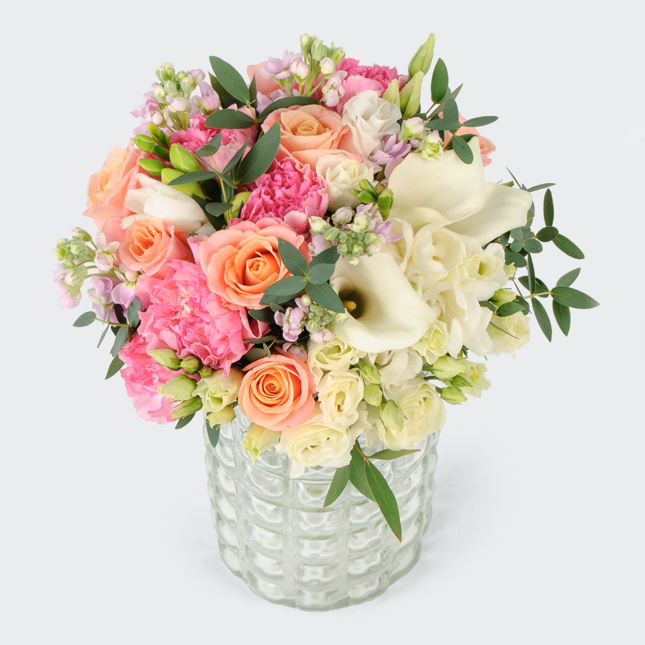 Букет невесты с розами и каллами Миранда
