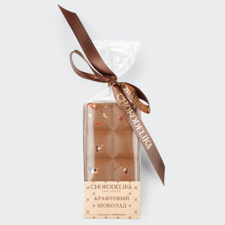Шоколад молочный Крафтовый микс с брусникой и яблоком (50г)