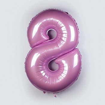 Воздушный шар «Цифра 8» (розовый)