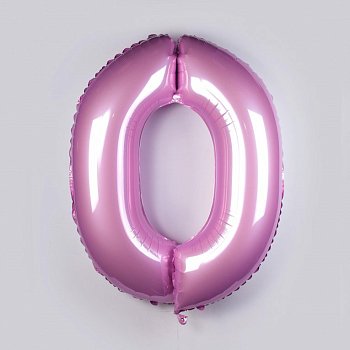 Воздушный шар «Цифра 0» (розовый)