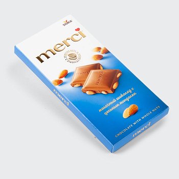 Молочный шоколад с цельным миндалем merci