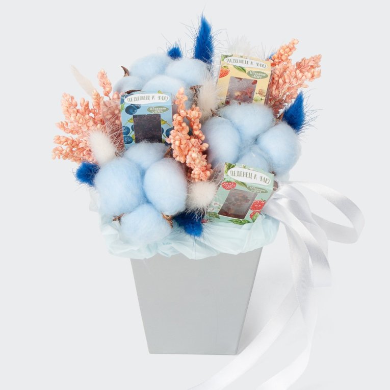 Композиция с сорго и лагурусом Сладкое море