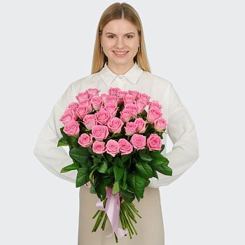 Букет 35 роз Розовая звезда