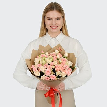 Букет 19 кустовых роз Моей милой