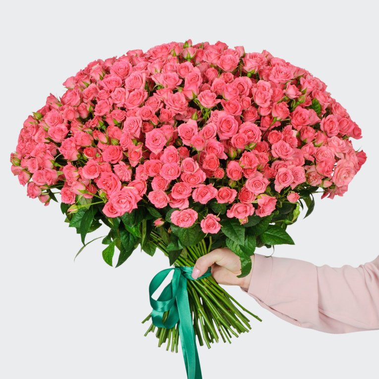 Букет 75 кустовых роз Лидия (50 см)